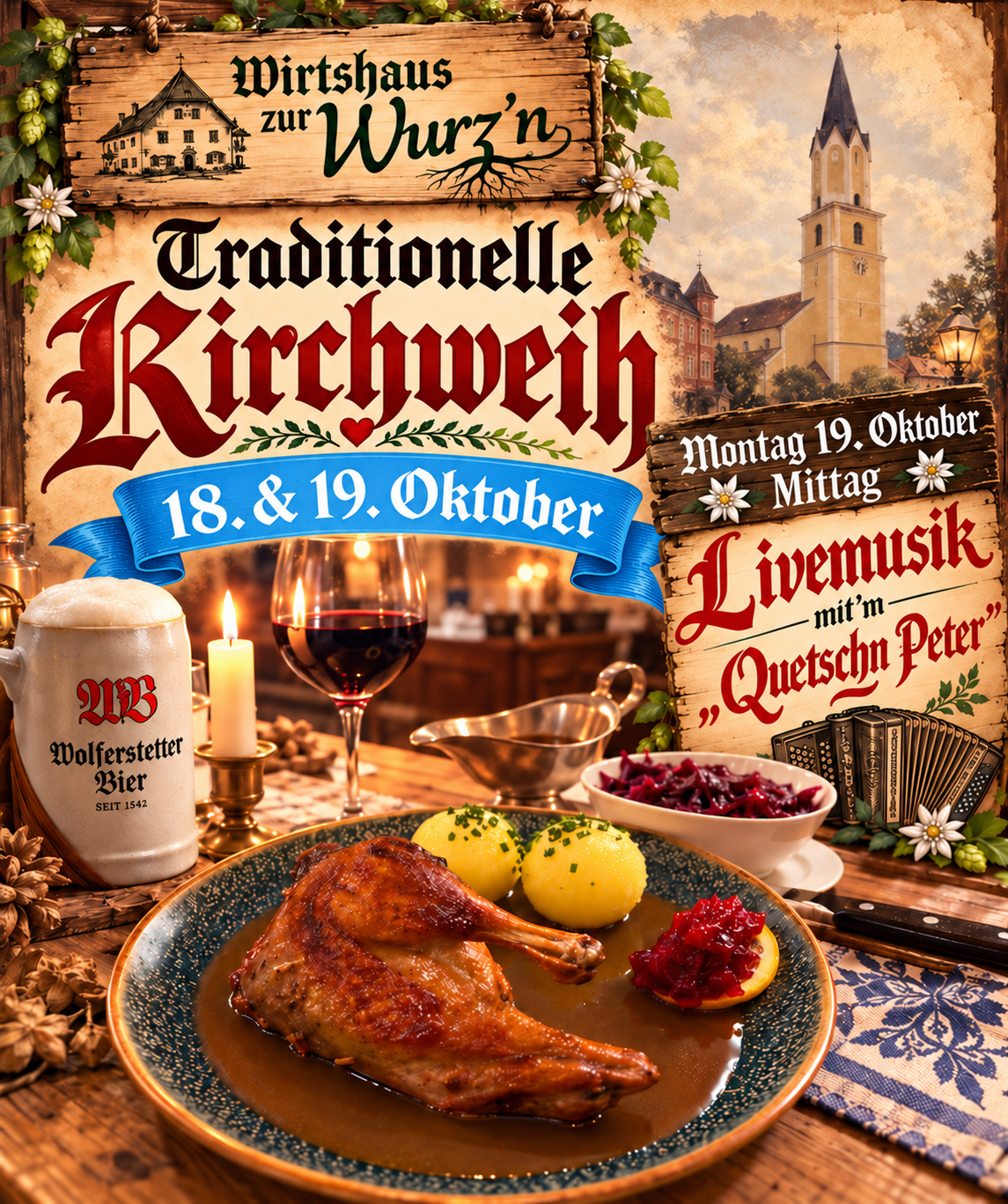 Sabrina zapft frisches Bier im Wirtshaus zur Wurz’n