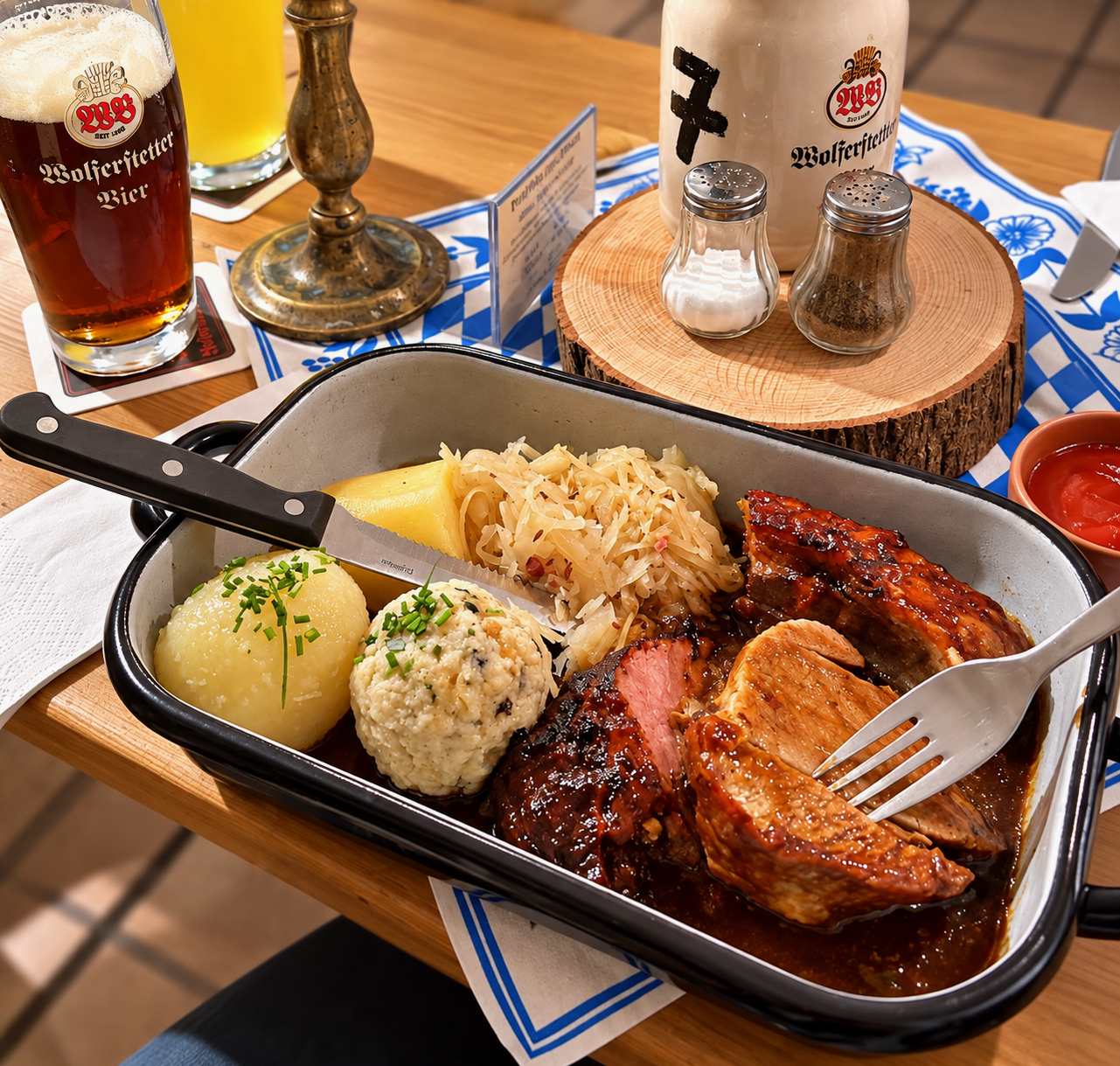Sabrina zapft frisches Bier im Wirtshaus zur Wurz’n